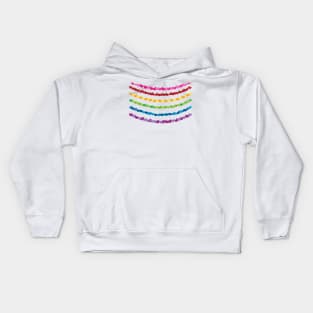 Rainbow with hearts valentine day upper Kids Hoodie